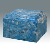 Sky Blue Cultured Marble Cremation Urn