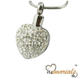 Crystal Heart Stainless Steel Cremation Keepsake Pendant