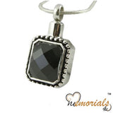 Square Gem Stainless Steel Cremation Keepsake Pendant