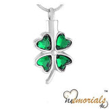 Green Glass Clover-Shamrock Pendant