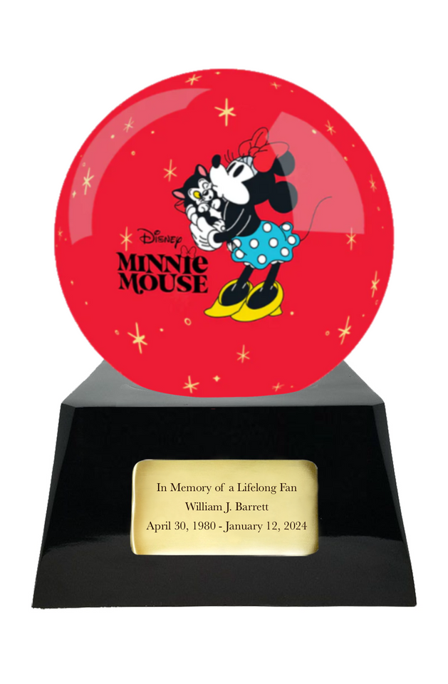Disney's Minnie Mouse Memorial Fan Urn Base with Add-On Decorative Sphere