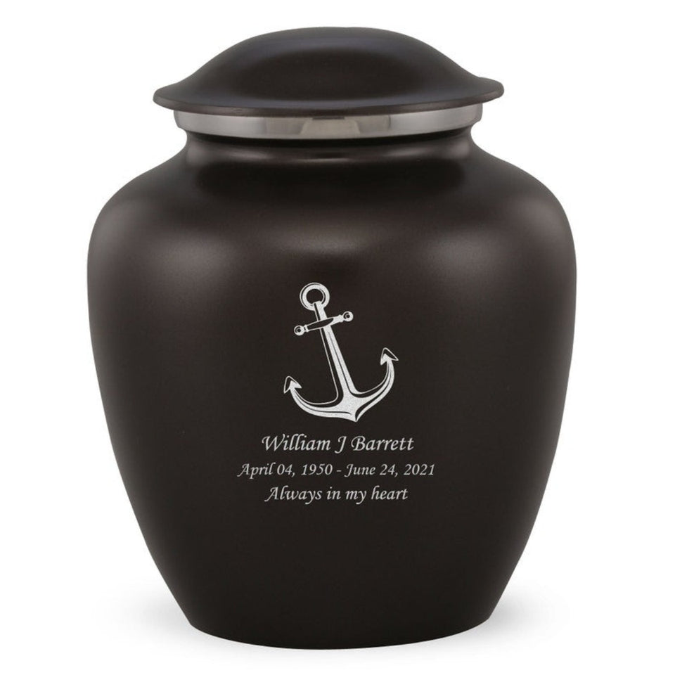 Grace Anchor Adult Cremation Urn in Black, Grace Anchor Adult Custom Engraved Urns for Ashes in Black, Embrace Anchor Adult Cremation Urn in Black, Embrace Anchor Adult Urn for Ashes in Black, Embrace Anchor Cremation Urn in Black, Embrace Anchor Urn for Ashes in Black, Grace Anchor Urn for Ashes in Black, Grace Anchor Cremation Urn in Black - Memorials4u