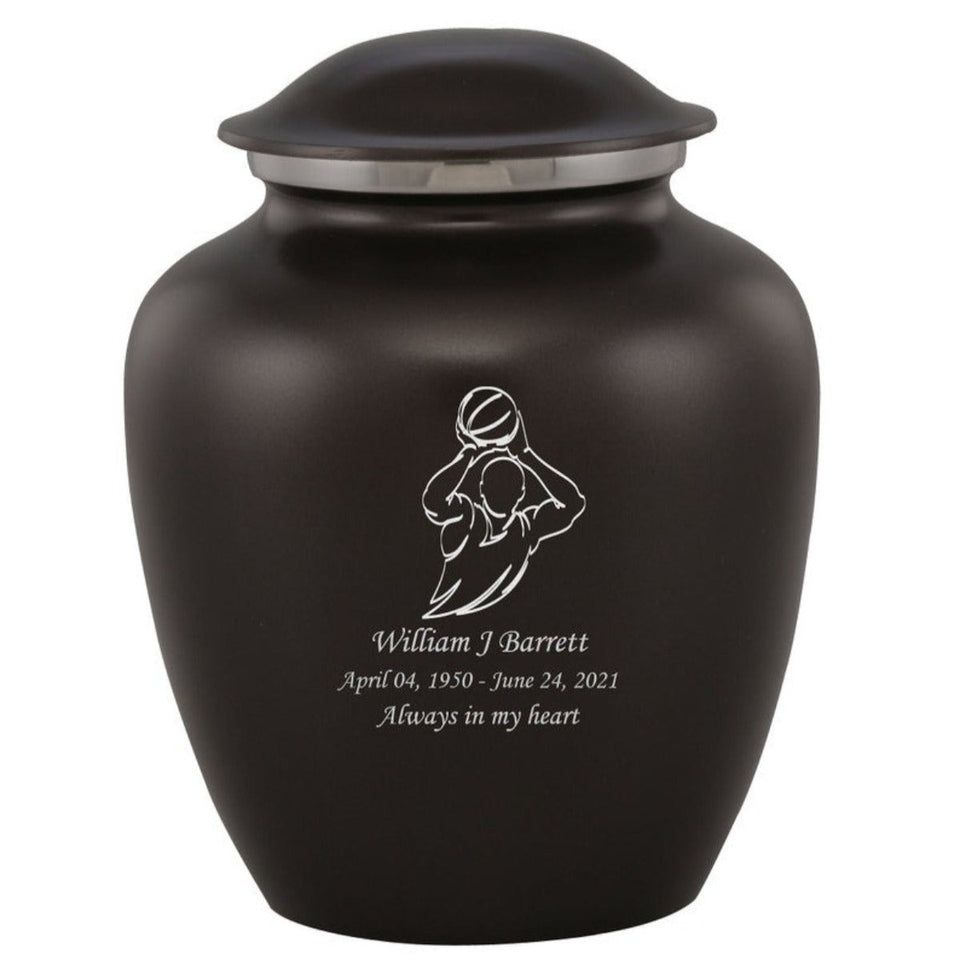 Grace Basketball Adult Cremation Urn in Black, Grace Basketball Adult Custom Engraved Urns for Ashes in Black, Embrace Basketball Adult Cremation Urn in Black, Embrace Basketball Adult Urn for Ashes in Black, Embrace Basketball Cremation Urn in Black, Embrace Basketball Urn for Ashes in Black, Grace Basketball Urn for Ashes in Black, Grace Basketball Cremation Urn in Black - Memorials4u