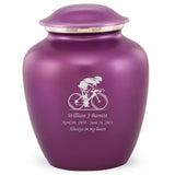 Grace Bicyclist Adult Cremation Urn in Purple, Grace Bicyclist Adult Custom Engraved Urns for Ashes in Purple, Embrace Bicyclist Adult Cremation Urn in Purple, Embrace Bicyclist Adult Urn for Ashes in Purple, Embrace Bicyclist Cremation Urn in Purple, Embrace Bicyclist Urn for Ashes in Purple, Grace Bicyclist Urn for Ashes in Purple, Grace Bicyclist Cremation Urn in Purple - Memorials4u