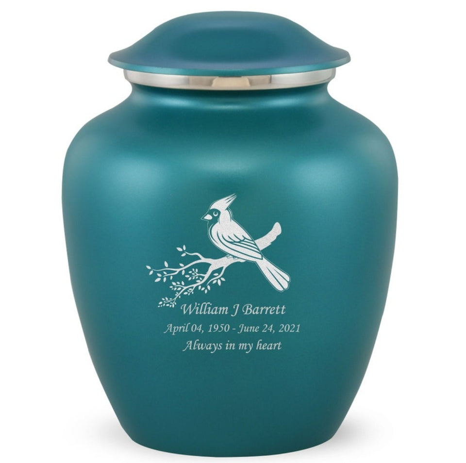 Grace Cardinal Adult Cremation Urn in Teal, Grace Cardinal Adult Custom Engraved Urns for Ashes in Teal, Embrace Cardinal Adult Cremation Urn in Teal, Embrace Cardinal Adult Urn for Ashes in Teal, Embrace Cardinal Cremation Urn in Teal, Embrace Cardinal Urn for Ashes in Teal, Grace Cardinal Urn for Ashes in Teal, Grace Cardinal Cremation Urn in Teal - Memorials4u
