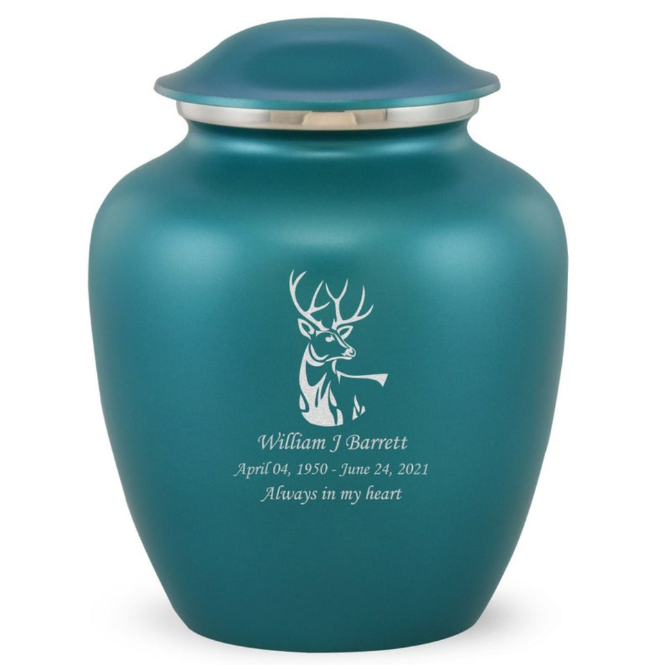 Grace Deer Adult Cremation Urn in Teal, Grace Deer Adult Custom Engraved Urns for Ashes in Teal, Embrace Deer Adult Cremation Urn in Teal, Embrace Deer Adult Urn for Ashes in Teal, Embrace Deer Cremation Urn in Teal, Embrace Deer Urn for Ashes in Teal, Grace Deer Urn for Ashes in Teal, Grace Deer Cremation Urn in Teal - Memorials4u