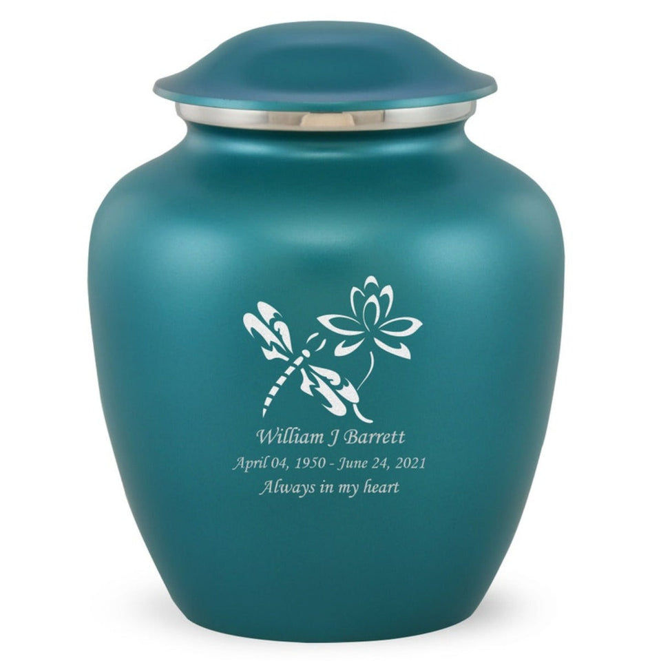 Grace Dragonfly Adult Cremation Urn in Teal, Grace Dragonfly Adult Custom Engraved Urns for Ashes in Teal, Embrace Dragonfly Adult Cremation Urn in Teal, Embrace Dragonfly Adult Urn for Ashes in Teal, Embrace Dragonfly Cremation Urn in Teal, Embrace Dragonfly Urn for Ashes in Teal, Grace Dragonfly Urn for Ashes in Teal, Grace Dragonfly Cremation Urn in Teal - Memorials4u