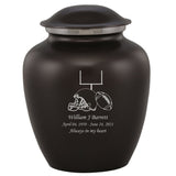 Grace Football Adult Cremation Urn in Black, Grace Football Adult Custom Engraved Urns for Ashes in Black, Embrace Football Adult Cremation Urn in Black, Embrace Football Adult Urn for Ashes in Black, Embrace Football Cremation Urn in Black, Embrace Football Urn for Ashes in Black, Grace Football Urn for Ashes in Black, Grace Football Cremation Urn in Black - Memorials4u