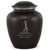Grace Golfer Adult Cremation Urn in Black, Grace Golfer Adult Custom Engraved Urns for Ashes in Black, Embrace Golfer Adult Cremation Urn in Black, Embrace Golfer Adult Urn for Ashes in Black, Embrace Golfer Cremation Urn in Black, Embrace Golfer Urn for Ashes in Black, Grace Golfer Urn for Ashes in Black, Grace Golfer Cremation Urn in Black - Memorials4u