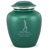 Grace Golfer Adult Cremation Urn in Green, Grace Golfer Adult Custom Engraved Urns for Ashes in Green, Embrace Golfer Adult Cremation Urn in Green, Embrace Golfer Adult Urn for Ashes in Green, Embrace Golfer Cremation Urn in Green, Embrace Golfer Urn for Ashes in Green, Grace Golfer Urn for Ashes in Green, Grace Golfer Cremation Urn in Green - Memorials4u