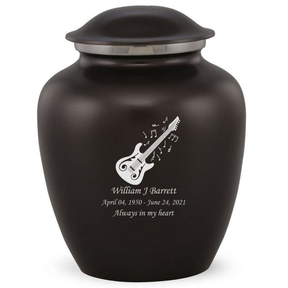 Grace Guitar Adult Cremation Urn in Black, Grace Guitar Adult Custom Engraved Urns for Ashes in Black, Embrace Guitar Adult Cremation Urn in Black, Embrace Guitar Adult Urn for Ashes in Black, Embrace Guitar Cremation Urn in Black, Embrace Guitar Urn for Ashes in Black, Grace Guitar Urn for Ashes in Black, Grace Guitar Cremation Urn in Black - Memorials4u
