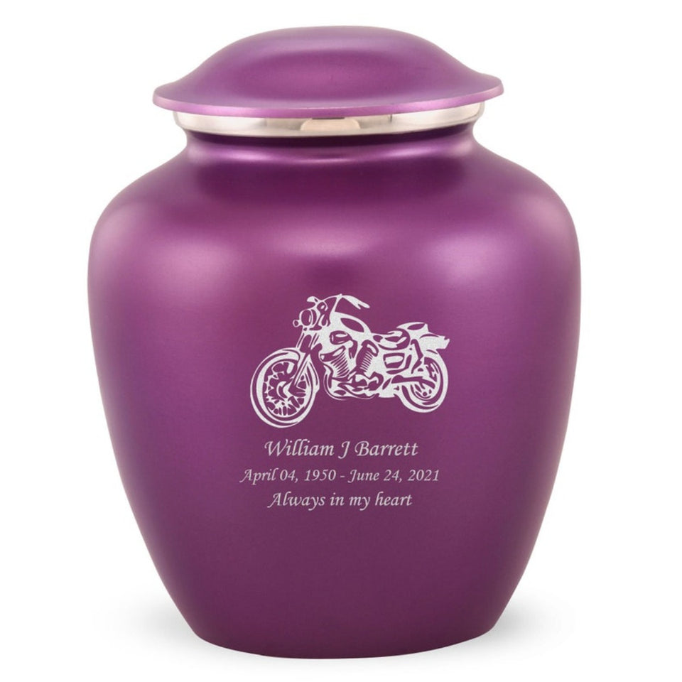 Grace Motorcycle Adult Cremation Urn in Purple, Grace Motorcycle Adult Custom Engraved Urns for Ashes in Purple, Embrace Motorcycle Adult Cremation Urn in Purple, Embrace Motorcycle Adult Urn for Ashes in Purple, Embrace Motorcycle Cremation Urn in Purple, Embrace Motorcycle Urn for Ashes in Purple, Grace Motorcycle Urn for Ashes in Purple, Grace Motorcycle Cremation Urn in Purple - Memorials4u
