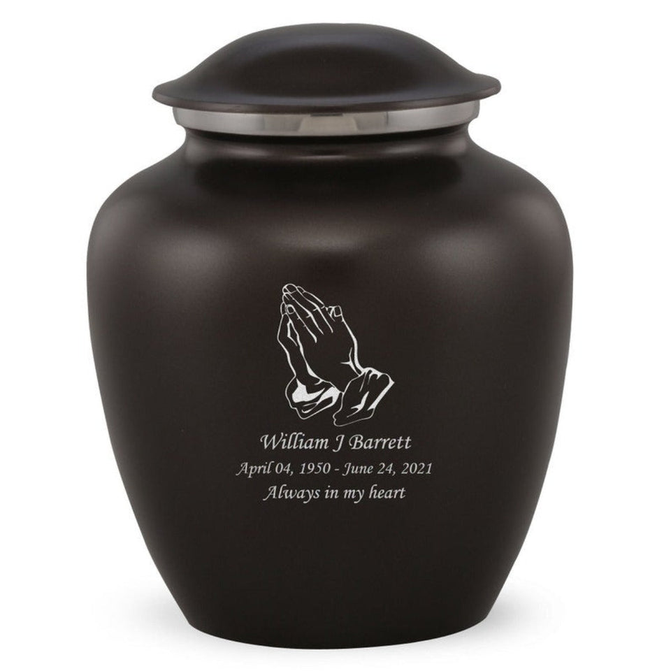 Grace Praying Hands Adult Cremation Urn in Black, Grace Praying Hands Adult Custom Engraved Urns for Ashes in Black, Embrace Praying Hands Adult Cremation Urn in Black, Embrace Praying Hands Adult Urn for Ashes in Black, Embrace Praying Hands Cremation Urn in Black, Embrace Praying Hands Urn for Ashes in Black, Grace Praying Hands Urn for Ashes in Black, Grace Praying Hands Cremation Urn in Black - Memorials4u