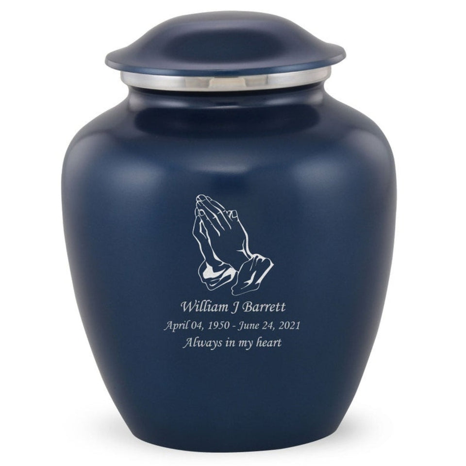 Grace Praying Hands Adult Cremation Urn in Blue, Grace Praying Hands Adult Custom Engraved Urns for Ashes in Blue, Embrace Praying Hands Adult Cremation Urn in Blue, Embrace Praying Hands Adult Urn for Ashes in Blue, Embrace Praying Hands Cremation Urn in Blue, Embrace Praying Hands Urn for Ashes in Blue, Grace Praying Hands Urn for Ashes in Blue, Grace Praying Hands Cremation Urn in Blue - Memorials4u