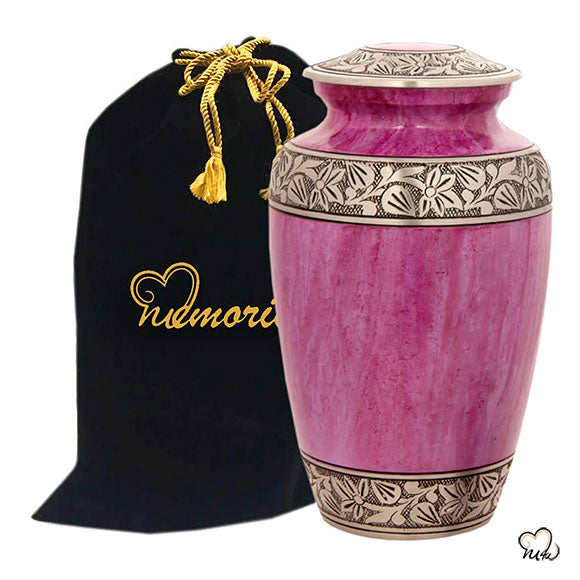 Classic Alloy Cremation Urn - Lotus Pink, Alloy Urns - Memorials4u