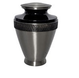 Black & Silver Atlas Urn for Ashes - Black & Silver Atlas Unique Metal Urn for Human Ashes - Memorials4u