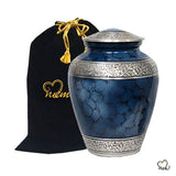Elite Cloud Alloy Cremation Urn - Blue and Silver - Large, Alloy Urns - Memorials4u