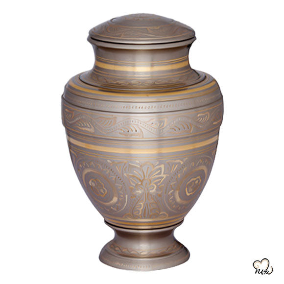 Empire Platinum Brass Cremation Urn, Brass Urns - Memorials4u