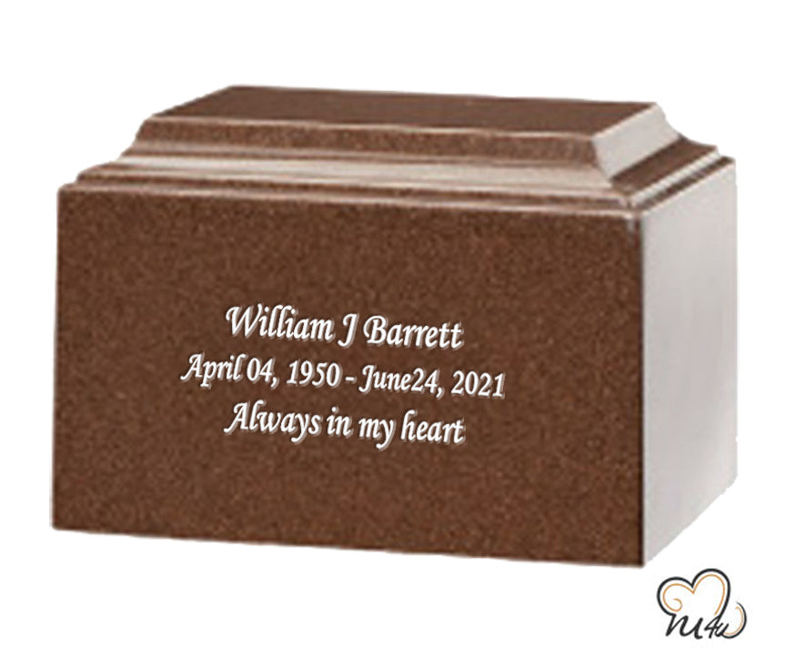 Granite Walnut Cultured Marble Urn - Memorials4u