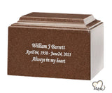 Granite Walnut Cultured Marble Urn - Memorials4u