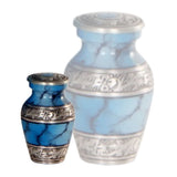 Classic Ocean Blue Fire Cremation Urn - Memorials4u