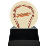 Baseball Cremation Urn with Optional Ivory San Francisco Giants Ball Decor and Custom Metal Plaque - Memorials4u