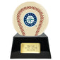 Baseball Cremation Urn with Optional Ivory Seattle Mariners Ball Decor and Custom Metal Plaque - Memorials4u
