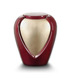 Fiberglass Two-Tone Adult Cremation Urn - Fiberglass Adult Cremation Urns For Ashes in Red & Gold, Red & Gold Fiberglass Cremation Urns For Ashes, Fiberglass Red & Gold Cremation Urns, Fiberglass Red & Gold Funeral Urns, Fiberglass Red & Gold Memorial Urn