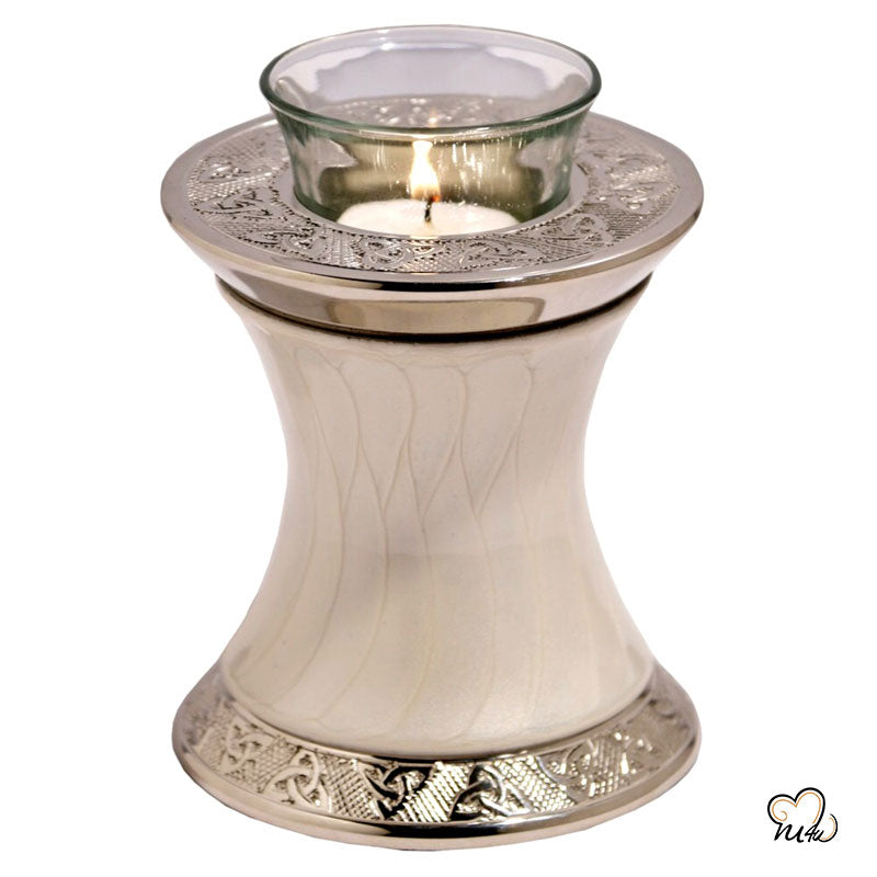 Baroque Pearl Tealight Cremation Urn, Tealight Urn - Memorials4u