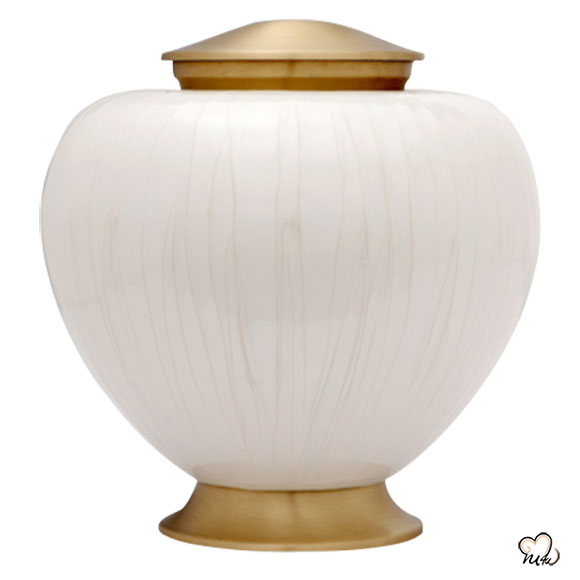 Baroque White Pearl And Gold Cremation Urn – Memorials4u