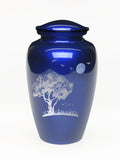 Elegance Series Blue Mother Of Pearl Full Moon Adult Cremation Urn - Memorials4u