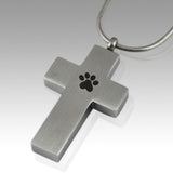 Paw Cross Stainless Steel Cremation Keepsake Pendant - Memorials4u
