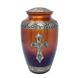 Blessings of Christ Sunset Gold Finish Cross Urn - Memorials4u