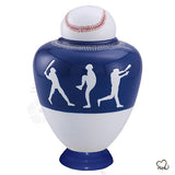 Dark Blue Baseball Sports Cremation Urn - Memorials4u