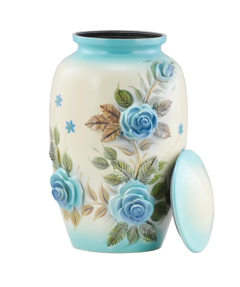 3D Blue Rose Bouquet Cremation Urn - Memorials4u