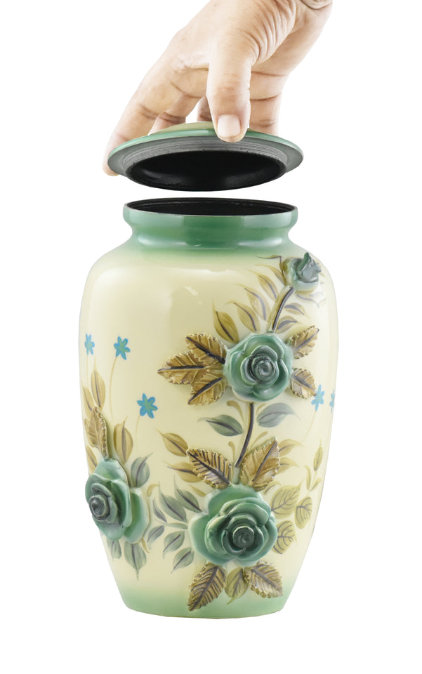 3D Green Rose Bouquet Cremation Urn - Memorials4u