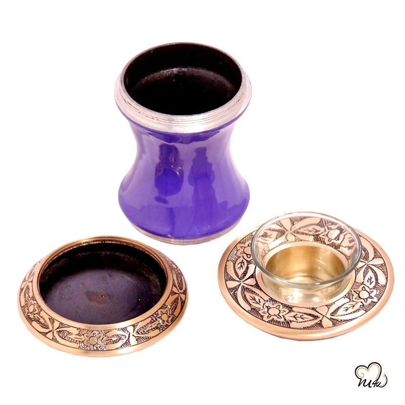 Baroque Purple Tealight Cremation Urn, Tealight Urn - Memorials4u