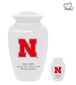 Nebraska University Cornhuskers College Cremation Urn - White - Memorials4u
