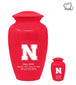 Nebraska University Cornhuskers College Cremation Urn - Red - Memorials4u