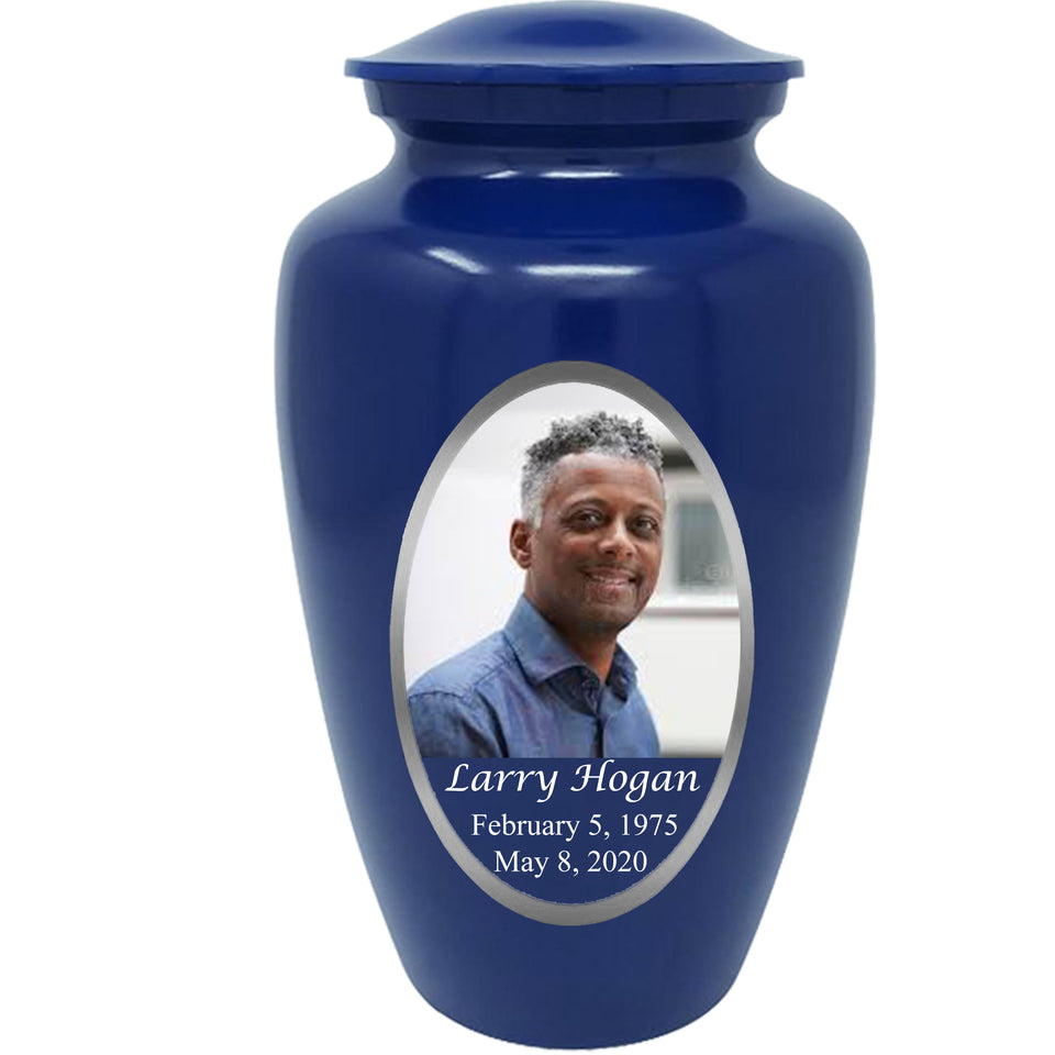 Custom Photo & Text Cremation Urn - Memorials4u