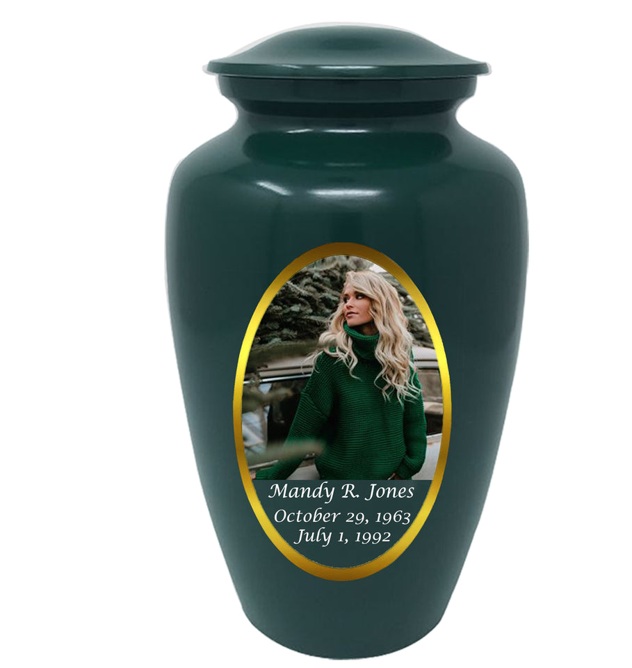 Custom Photo & Text Cremation Urn - Memorials4u