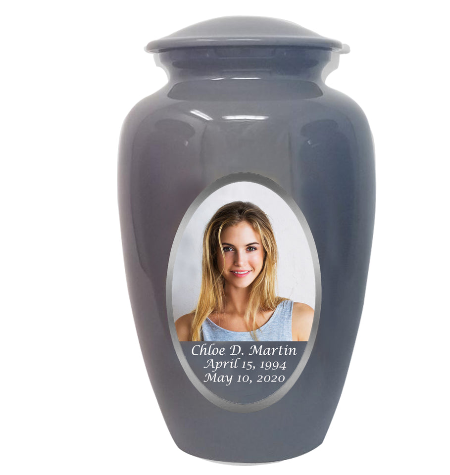 Custom Photo & Text Cremation Urn - Memorials4u