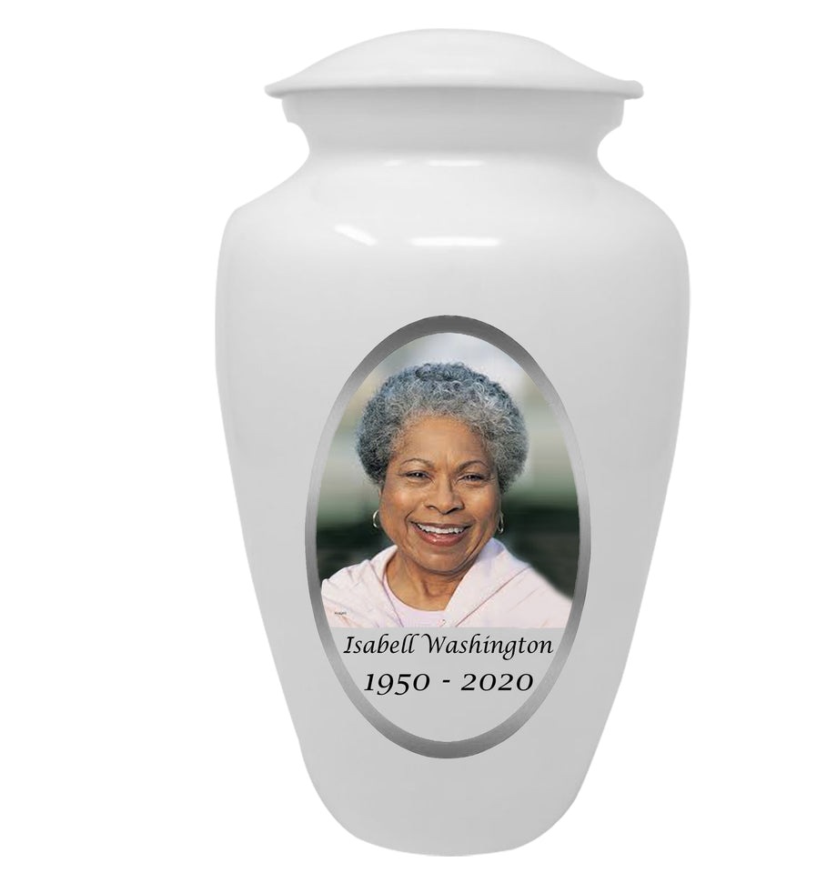 Custom Photo & Text Cremation Urn - Memorials4u