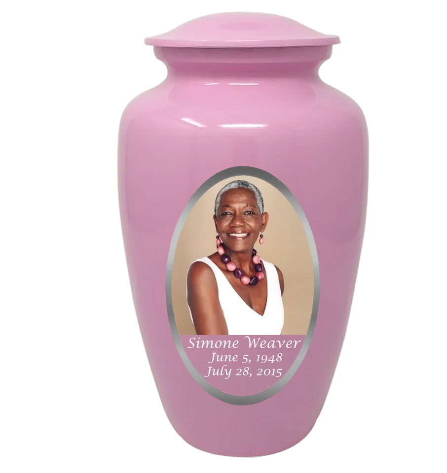 Custom Photo & Text Cremation Urn - Memorials4u