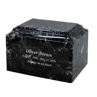 Ebony Pearl Cultured Marble Cremation Urn