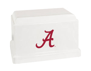 University of Alabama Crimson Tide College Cremation Urn - White w/ Red "A"
