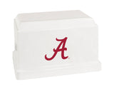 University of Alabama Crimson Tide College Cremation Urn - White w/ Red "A"