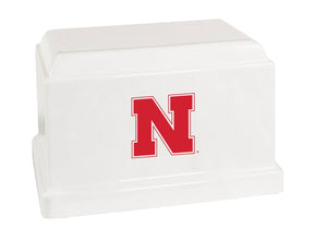 Nebraska University Cornhuskers College Cremation Urn - White