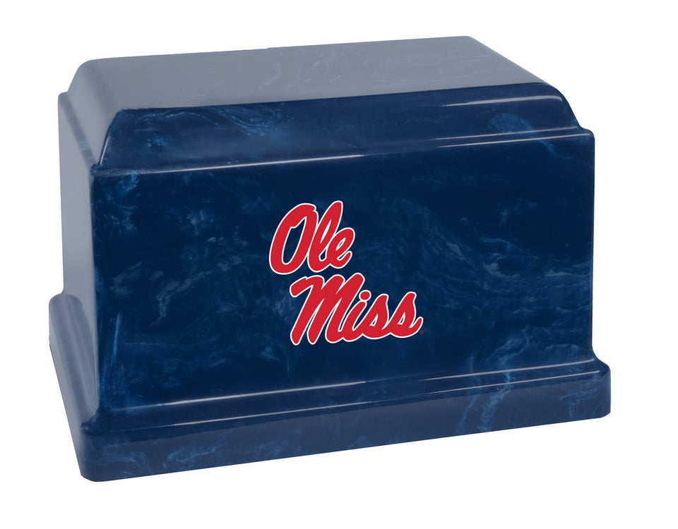 Ole Miss Rebels College Cremation Urn - Blue
