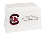 University of South Carolina Gamecocks College Cremation Urn - White
